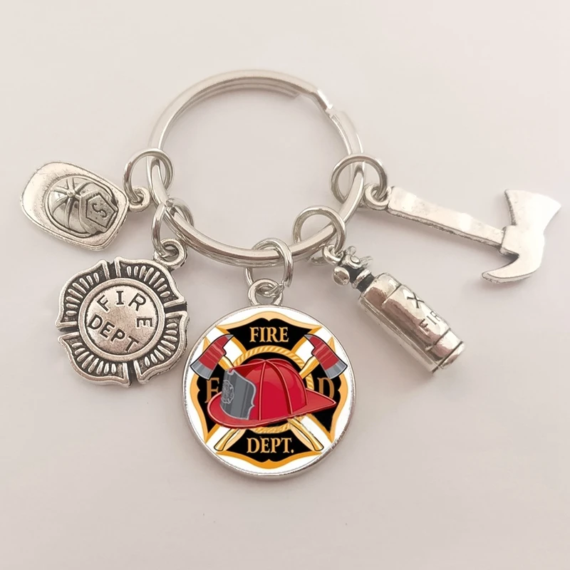 1 шт. креативная металлическая шапка пожарного брелок Огнетушитель пламя