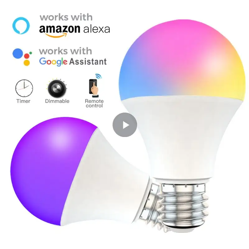 Умсветильник лампа B22 E27 с Wi Fi 15 Вт светодиодные лампы RGB CCT работает Alexa/Google Home