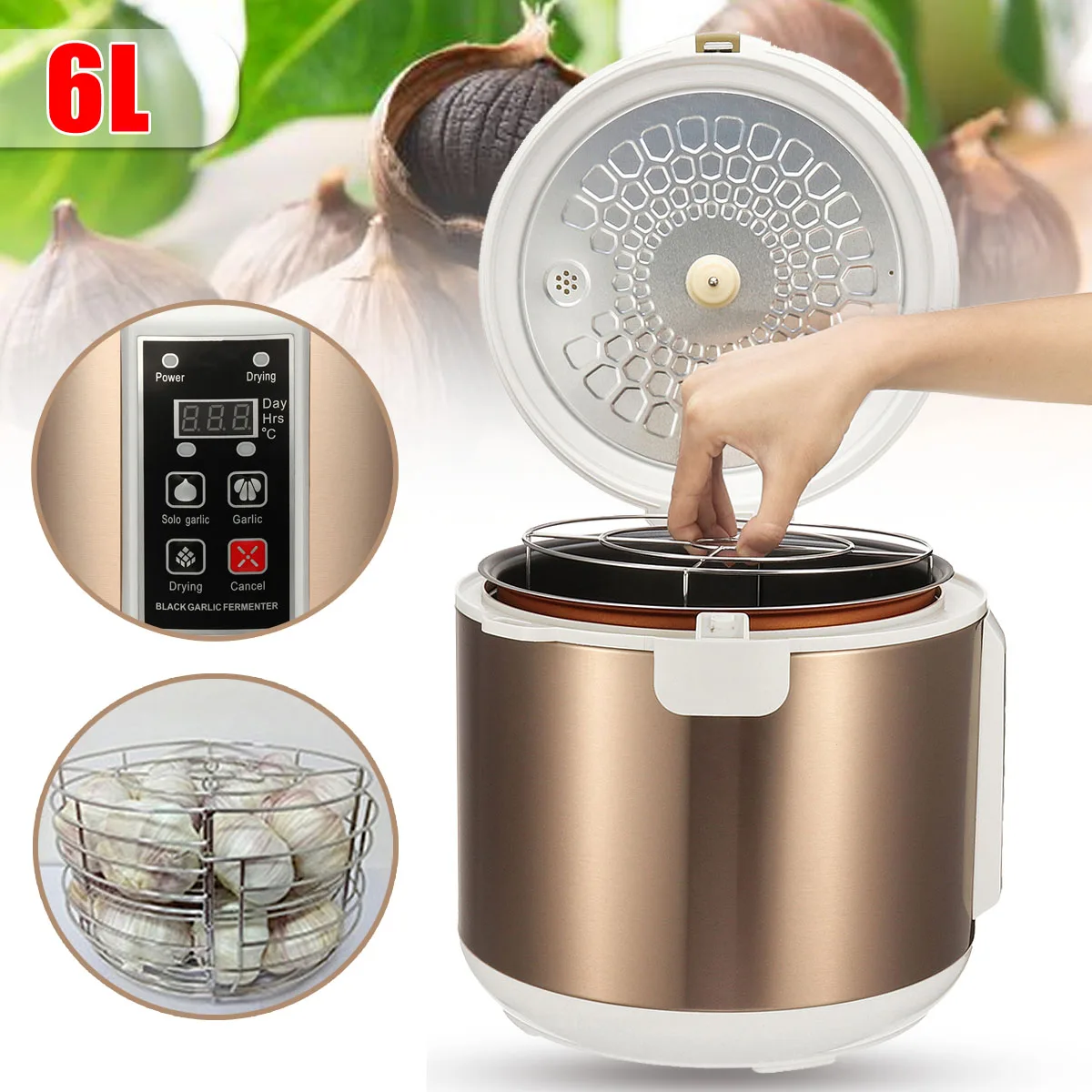 

6L Full Automatic Black Garlic Fermenter Ferment Home Kitchen Garlic Maker DIY Zymolysis Making Pot Household Fermenting Machine