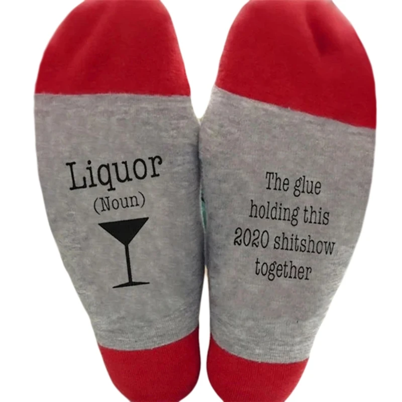 

Unisex Novelty Funny Saying Crew Socks Middle Finger 2020 Letters Print Hosiery J78E
