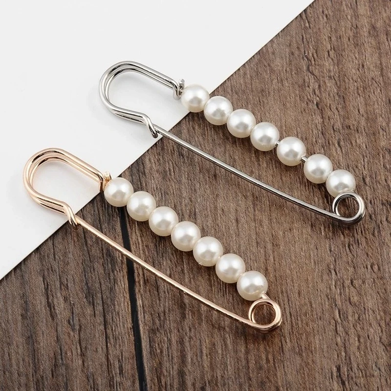 

Vintage Beads Safety Pins Fashion Simulated Pearl Brooch Pin Jewelry Ornaments for Scarf Coat Bag Garment Decoration Accessories