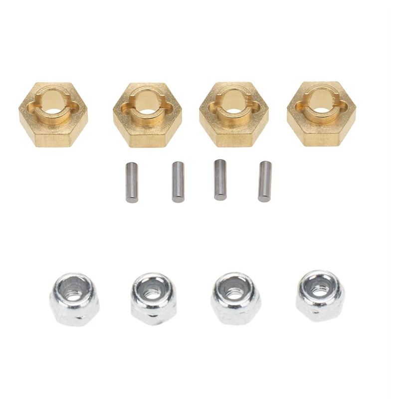 

Brass Wheel Hex Hubs&Wheel Lock Nuts for Axial SCX24 AXI90081 Upgrades Parts 1/24 RC Crawler Car Truck