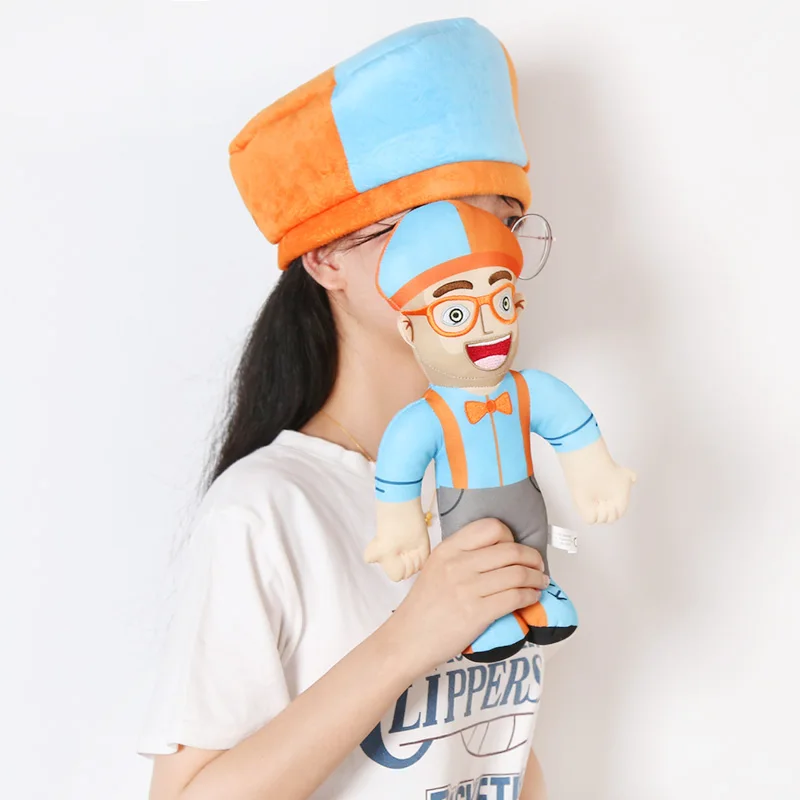 30 см Blippi плюшевые игрушки мягкие игрушки куклы Развивающие детские подарки подарок детям - Цвет: doll and hat