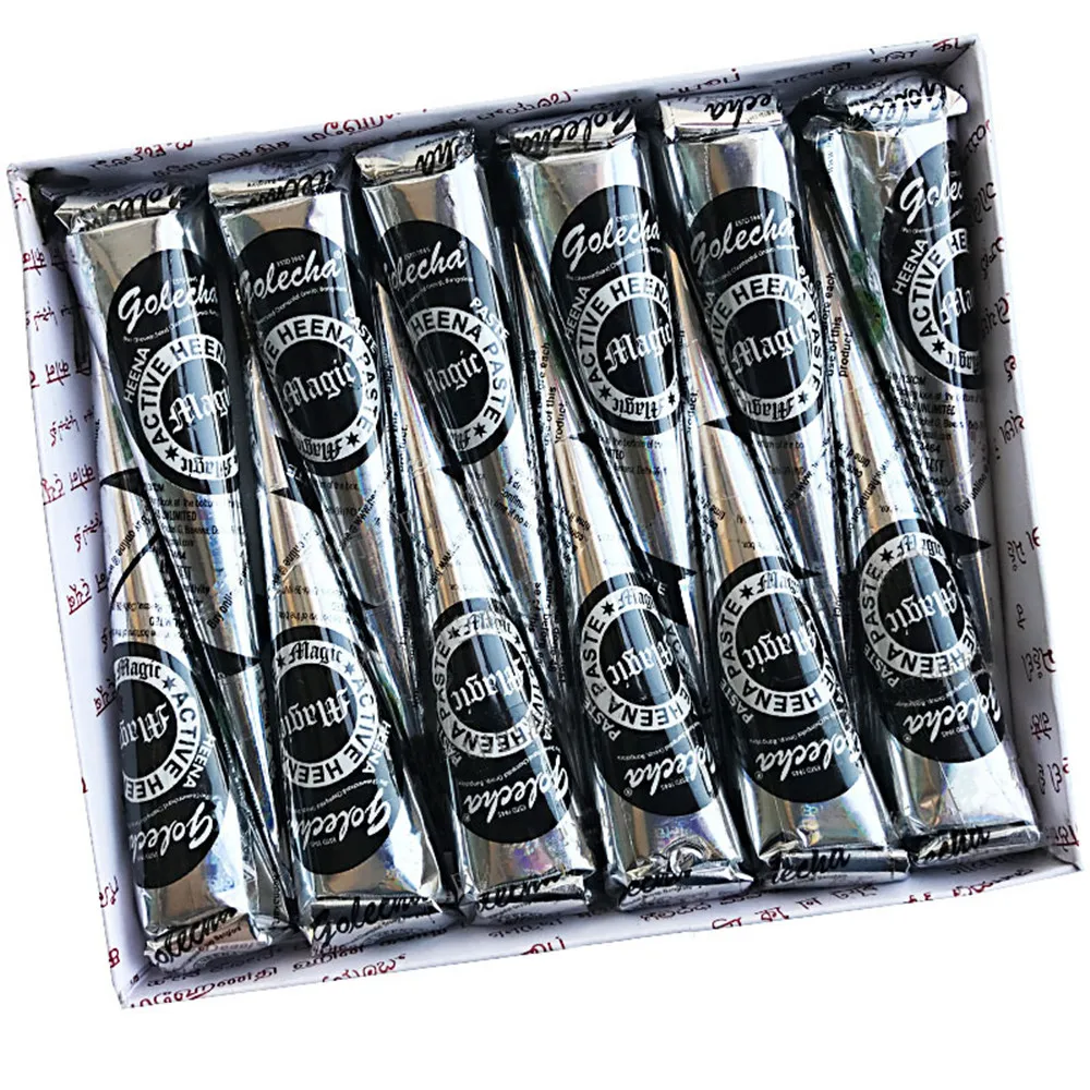 Natural Indian Henna Tattoo Ink Black Mehndi Paste Cones Cream Body Temporary Art Sticker Oganic Paint Wholesale | Красота и здоровье