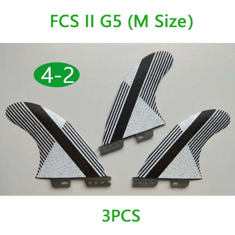 FCS2 G5 стеклопластиковые плавники для серфинговой доски 3 шт. Средний Подруливающее устройство Future Surfing плавники - Цвет: 4-2 FCS II