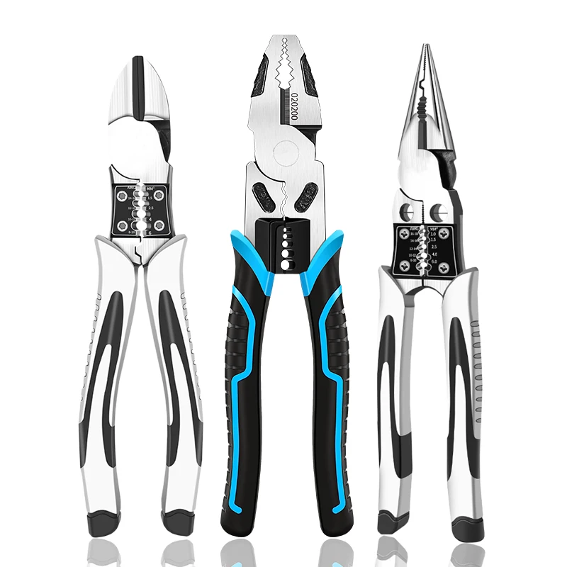 

Industrial Grade Wire Pliers Set Stripper Crimper Cutter Needle Nose Nipper Wire Stripping Crimping Multifunction Hand Tools DIY