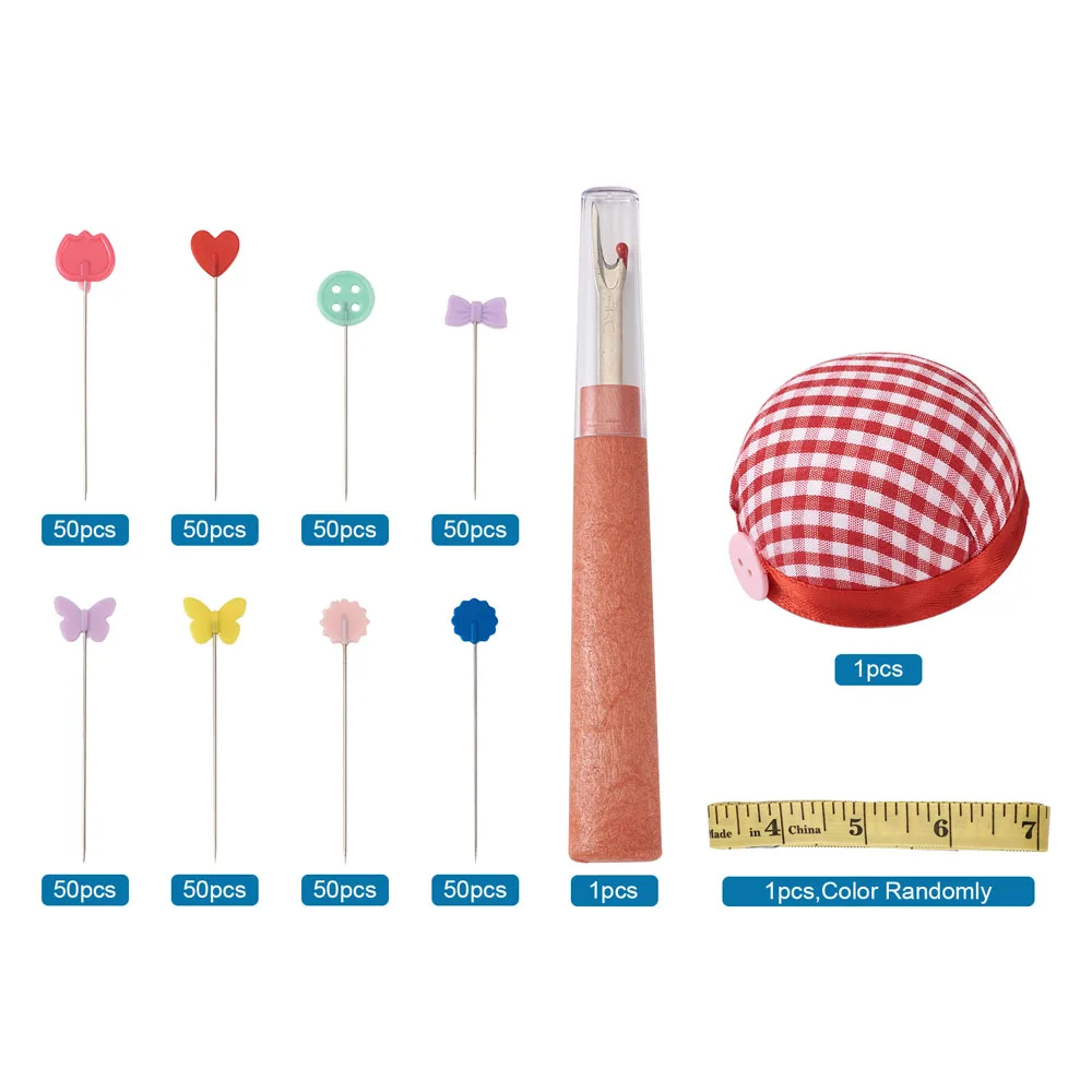 

1Set Sewing Tools Kit with Cloth Needles Pins Cushions Head Dressmaker Pins Tape Measure Thread Cutter for Jewelry Sewing Crafts