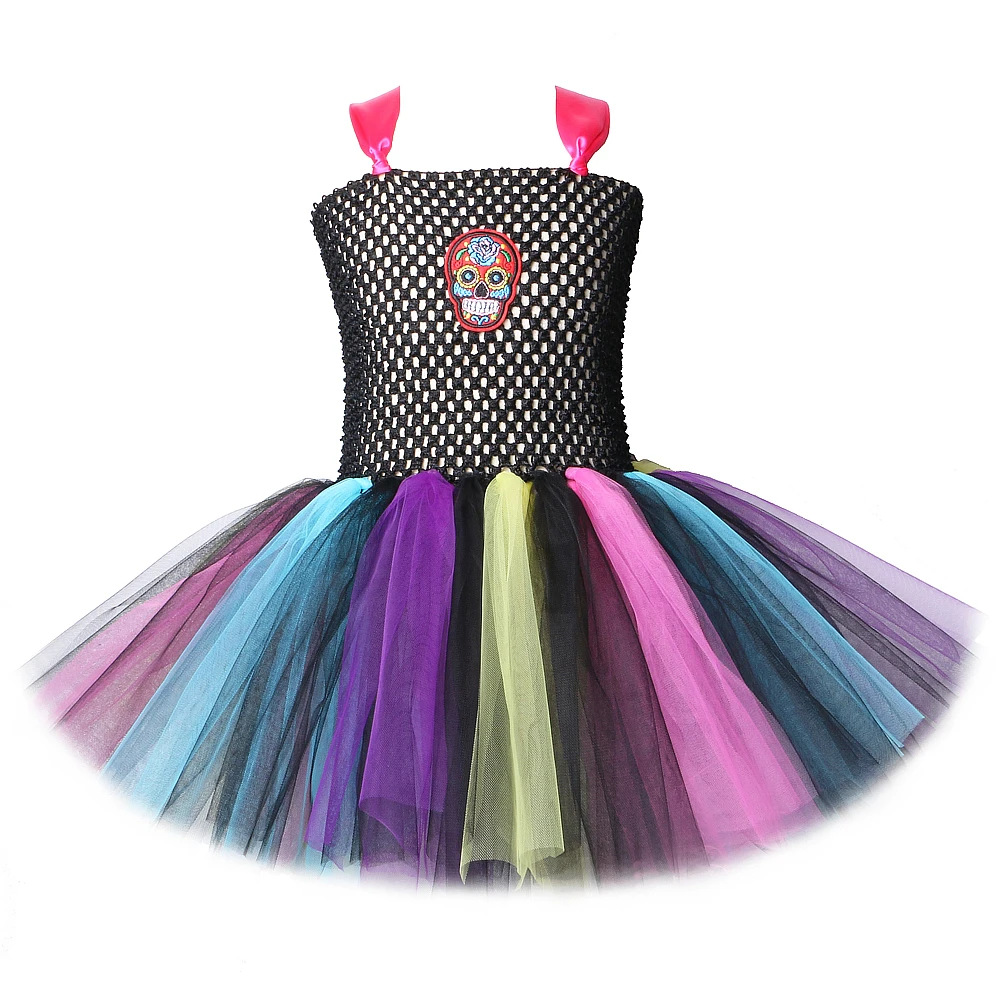 

Карнавальный костюм для маленьких девочек на Хэллоуин; Страшные платья для карнавала; Вечерние платья-пачки для детей; Яркая одежда с рисун...