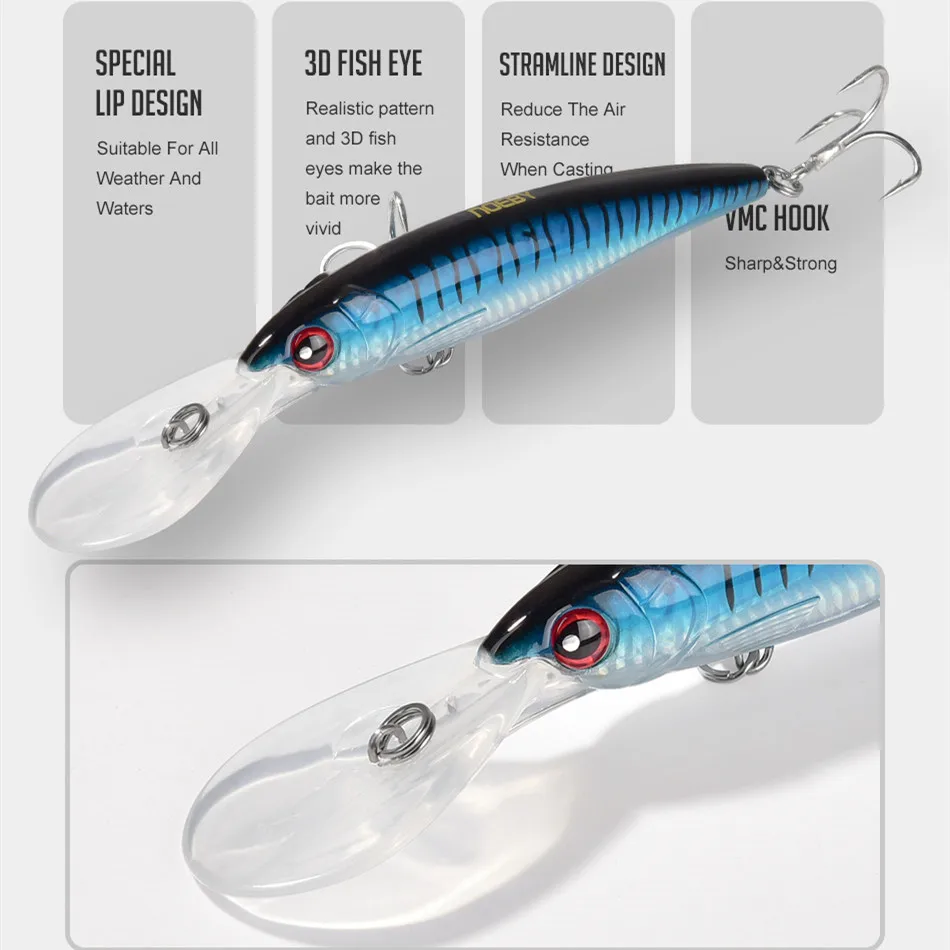Noeby 1 шт. 16 см/73g 14 см/52 г 12 см/32g плавающая приманка для рыбалки Minnow приманки жесткая