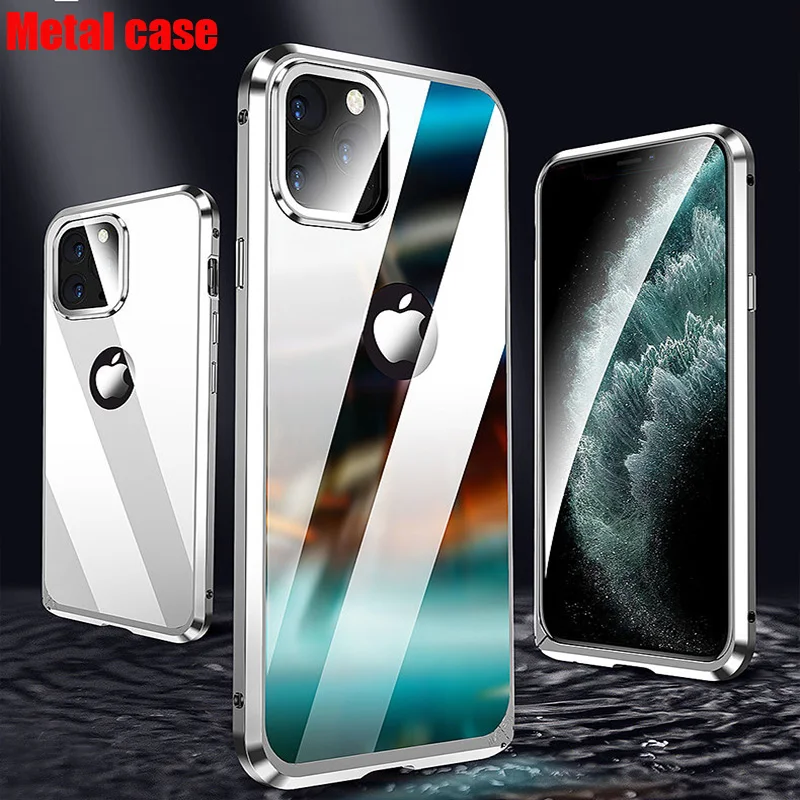 

For iphone 11/12series mirror metal frame ultra-thin case for 11/12promax super anti-drop mobile phone case for11/12 Mirror case