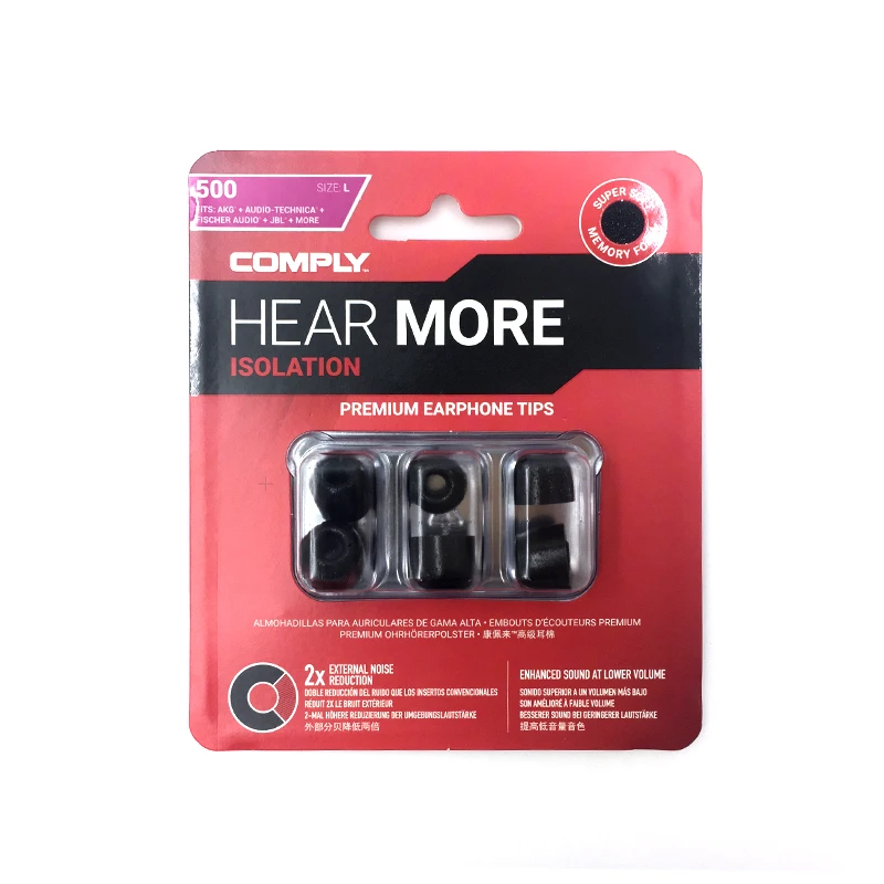 T-500(L) 1card DUNU COMPLY Isolation T-500(S/M/L) супер мягкие пены памяти наушники премиум-класса советы - Цвет: T-500(L) 1card