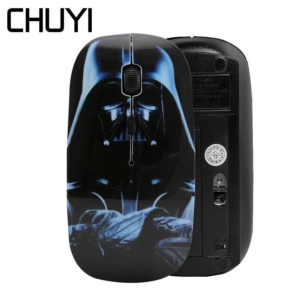 2 4G Беспроводной Мышь прохладный Ультра тонкий с Дартом Вейдером из sem FIO 1600 Точек