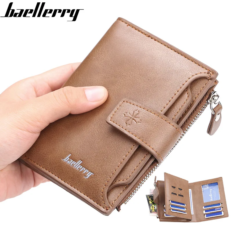 Мужские кошельки baellerry короткие однотонные модные мужские из искусственной кожи