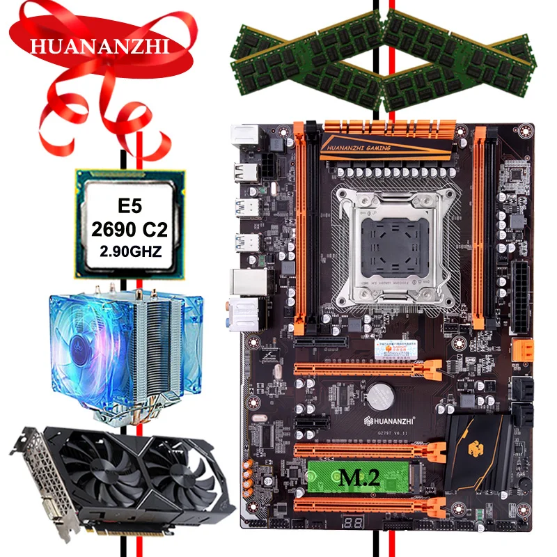 HUANANZHI deluxe X79 игровая материнская плата с M.2 слотом дешевая Материнская Процессор