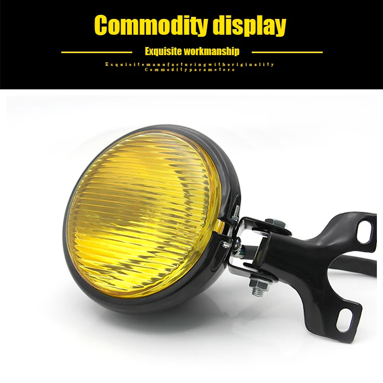 

2021 New Motorcycle Refit Headlight Vintage Round Motorcycle Head Light Scooter Motorbike Motor Front Fog lights Lamp Universal