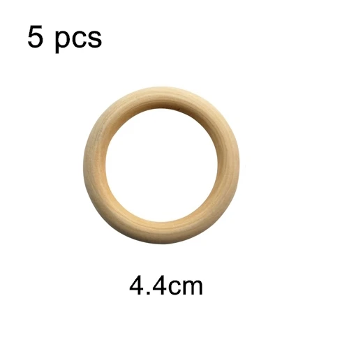 5pcs 4.4cm Натуральные зубцы из древесины бусины деревянное кольцо Stic Dreamcatcherk Дети Diy Деревянный аксессуар для изготовления ювелирных изделий макраме аксессуары - Цвет: 5pcs 4.4cm