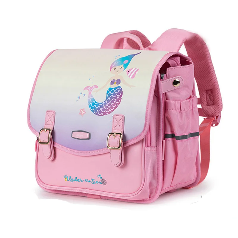 Детский водонепроницаемый рюкзак из ПУ кожи для девочек с мультипликационным рисунком, ортопедические школьные ранцы для студентов, склад...