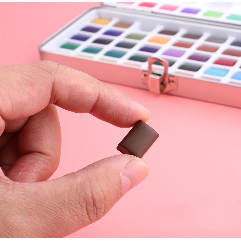 

72Color Solid Watercolor Paint Set Portable Metal Box Watercolor Pigment for Beginner Drawing Watercolor Paper Supplies
