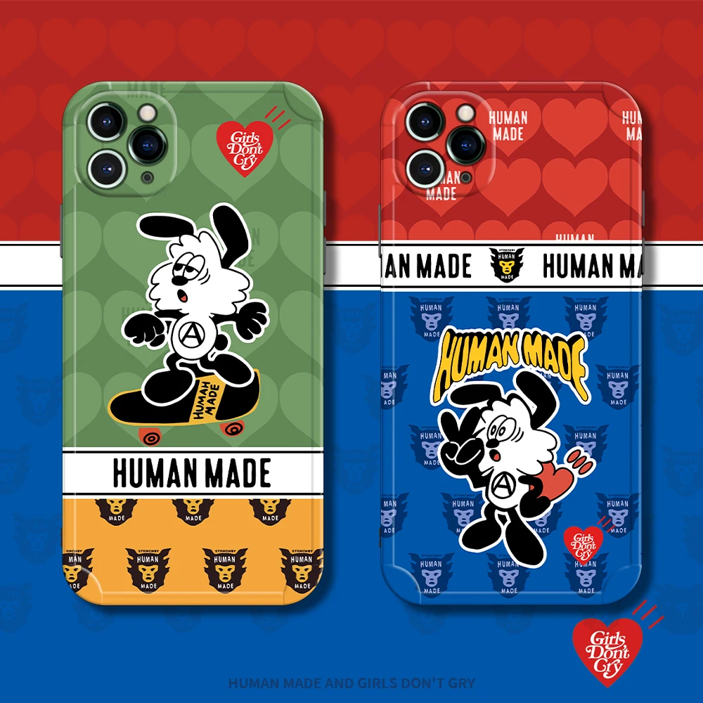 

Luxury Brand NIGO HUMAN MADE CryVick Dog frame Phone Case For iPhone 7 8 Plus 13 12 11 Pro X XS Max XR 13ProMax IMD Cover
