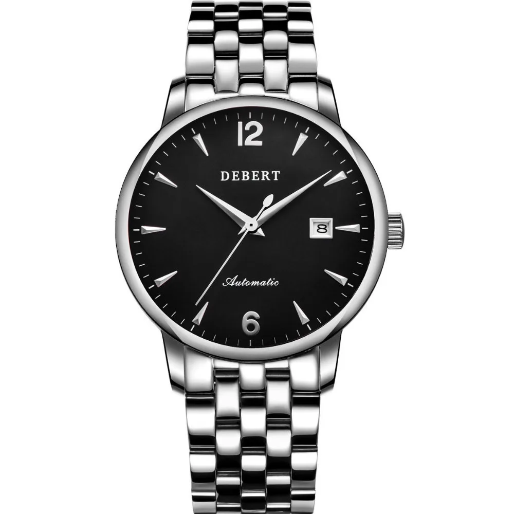 Часы мужские механические 40 мм с сапфировым стеклом из нержавеющей стали |