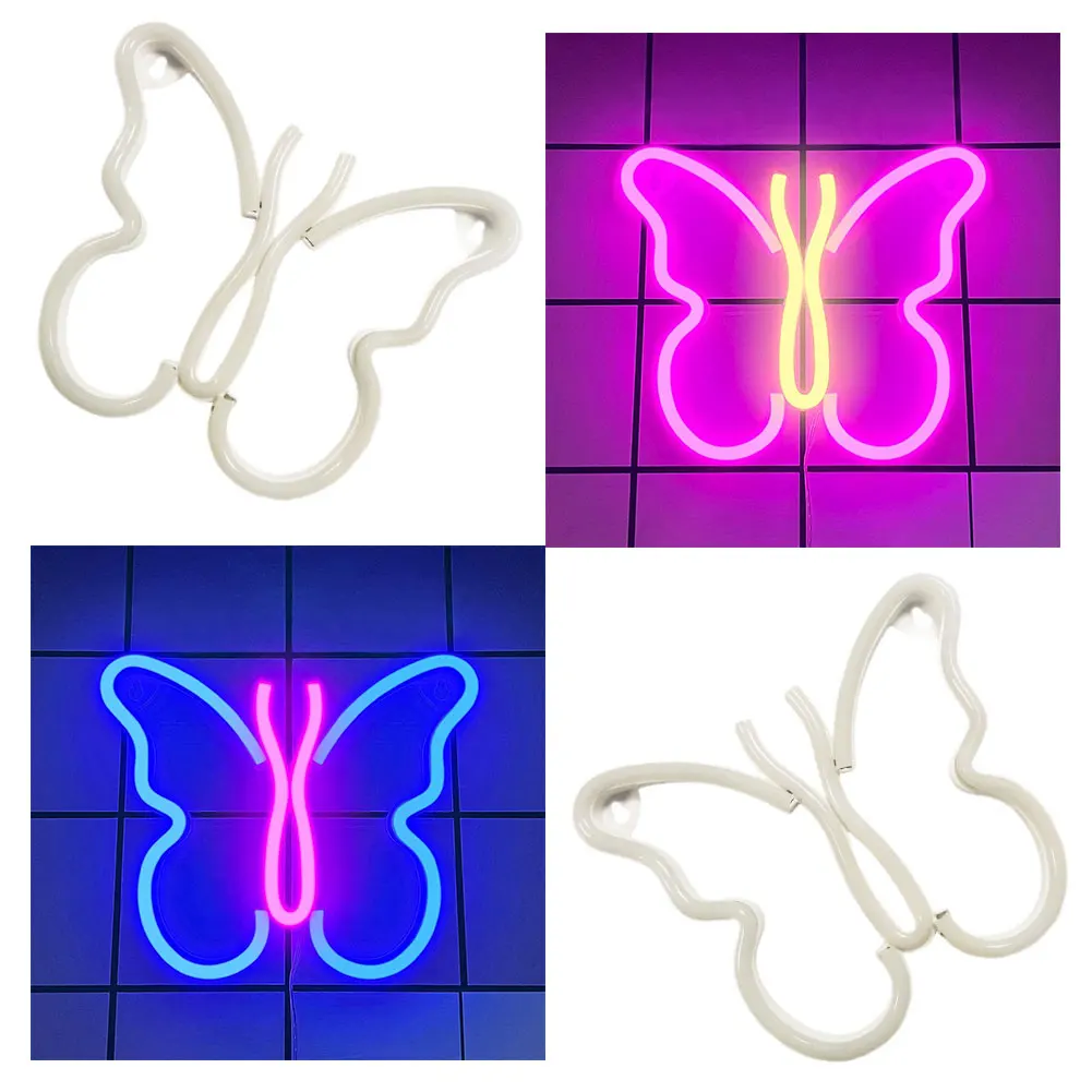 

Neon Light Signs Animal Styling Neon Wall Decoration LED Lamp Hanging Soft Night Light Pink White/Blue Wall Neon Light