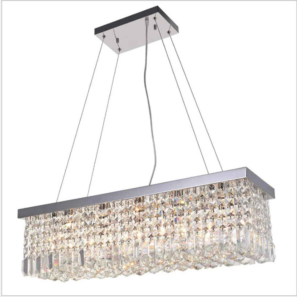 светодиодные хрустальная люстра прямоугольник лампы современные хрустальные