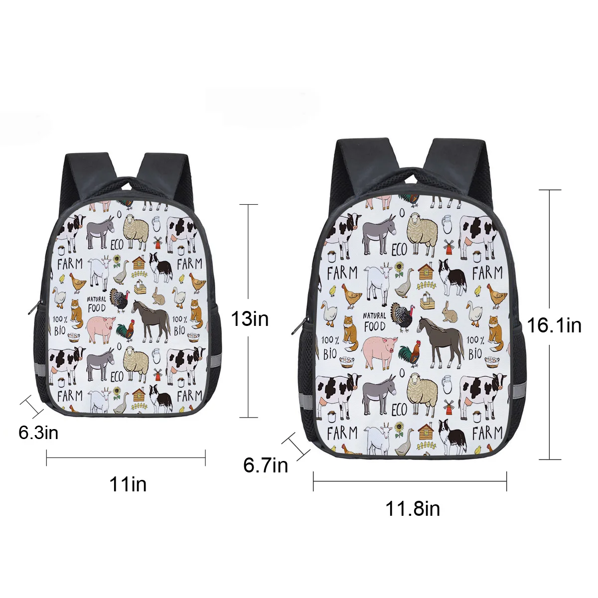 Детский рюкзак для мальчиков и девочек из коровьей свиньи козы курицы утки с