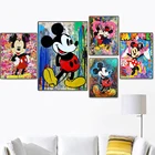 Настенная Картина на холсте с изображением Микки Мауса и Дональда Дак, Disney, аниме, скандинавские постеры и принты, картины для гостиной, домашний декор