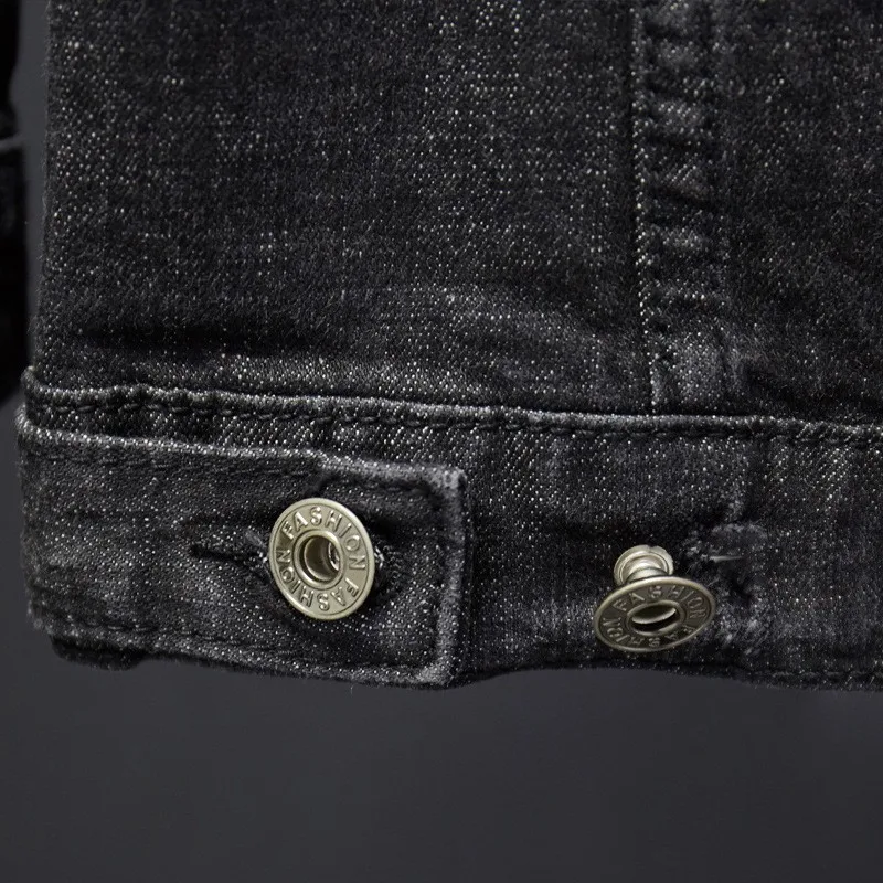 

Autumn Brand New Long Sleeve Single Breasted Lapel Male Denim Jackets Solid Slim Fit Mens Coats Plus Size Fashion Streetwear