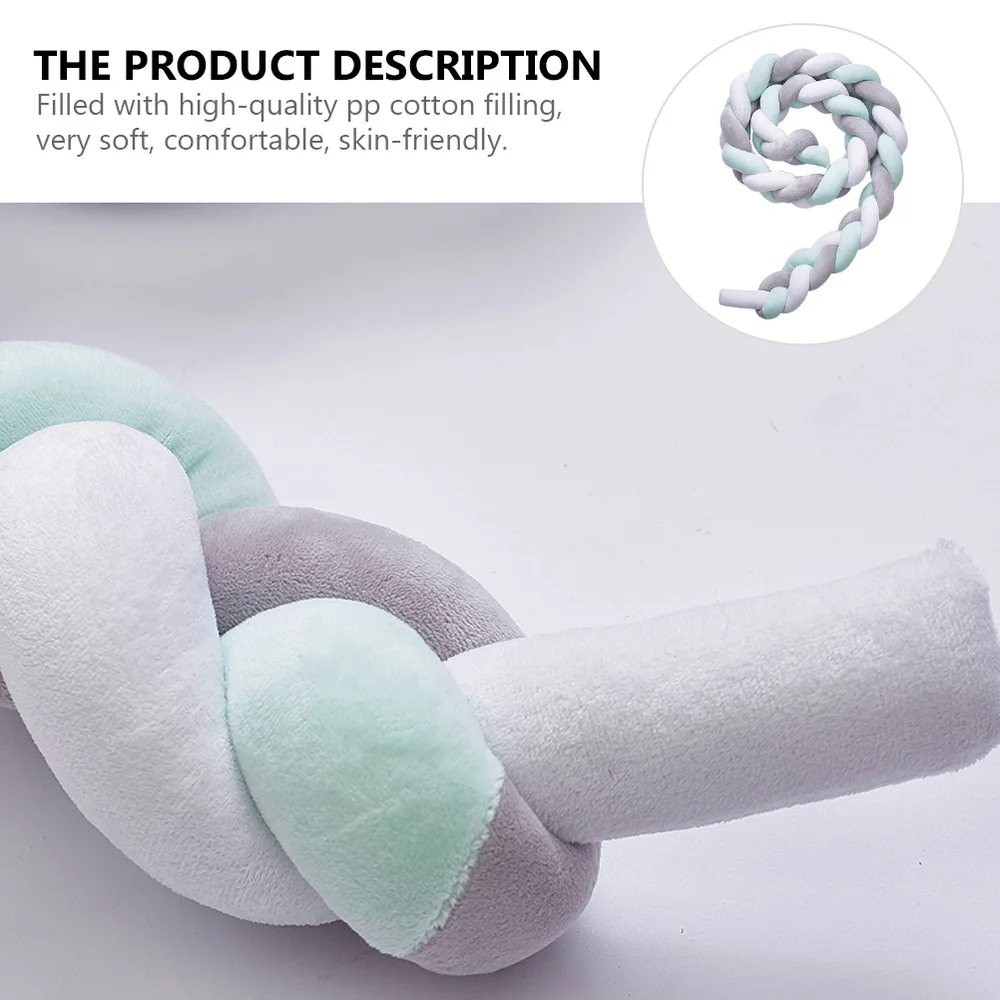 

Infant Bedside Pad Braided Crib Bumper Newborn Pillow Cushion Protector
