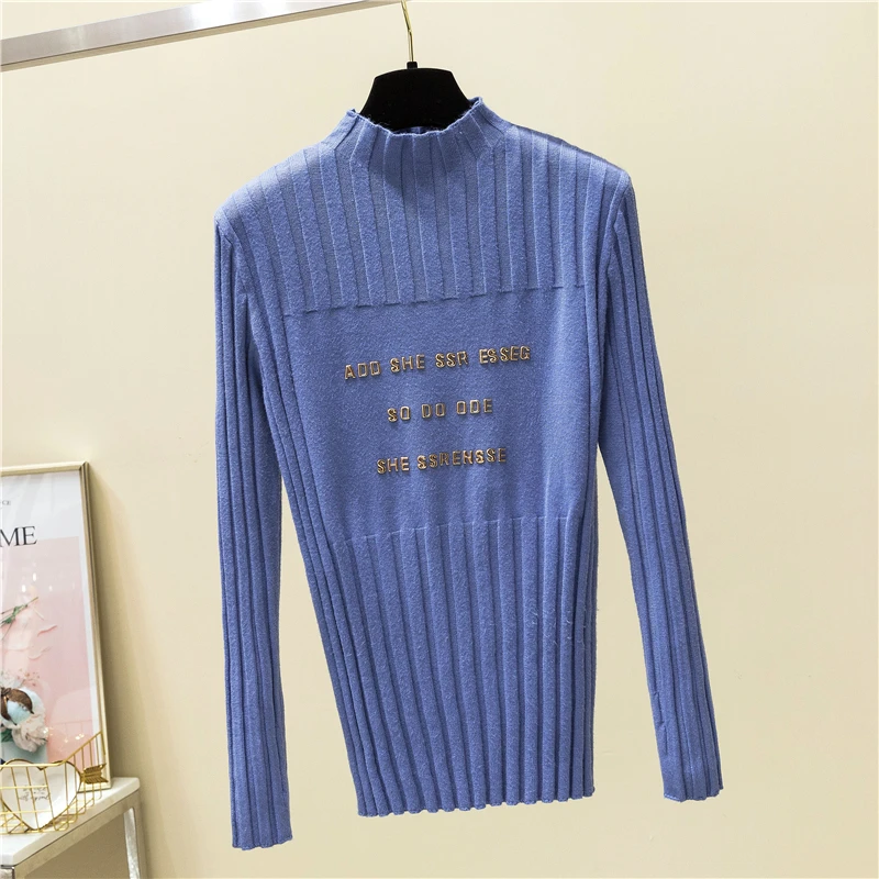 JoinYouth 2020 Autumn Pullovers Print Letters Half Turtleneck Sweater Women Patchwork All Match Korean Pull Femme Fashion J245 | Женская