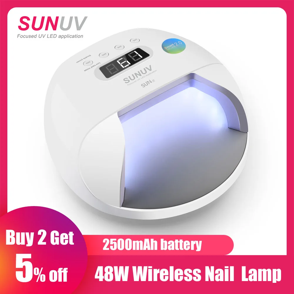 SUNUV SUN7 лампа для ногтей 48 Вт Сушилка для ногтей для гель-лака с 30 шт. светодиодами на выбор, быстросохнущая Сушилка для ногтей