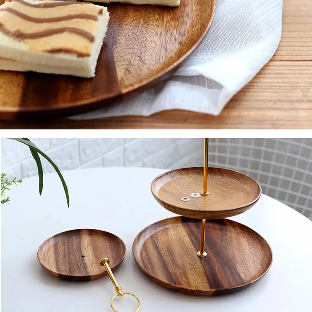 

3 Tier Dessert Trays Multifunctional Wooden Fruit Dishes and Living Room Candy Trays Storage and Display European Style