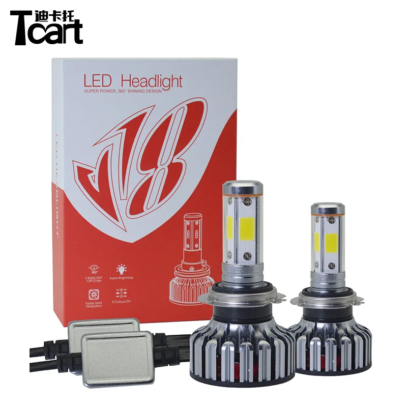 Tcart H1 H7 9005 880 881 5202 H11 автомобилей головной светильник высокий низкий пучок 90W 8000LM