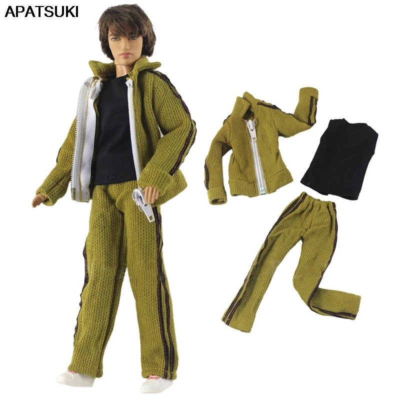 Модная кукольная одежда для куклы Кена и мальчика спортивная зеленое пальто