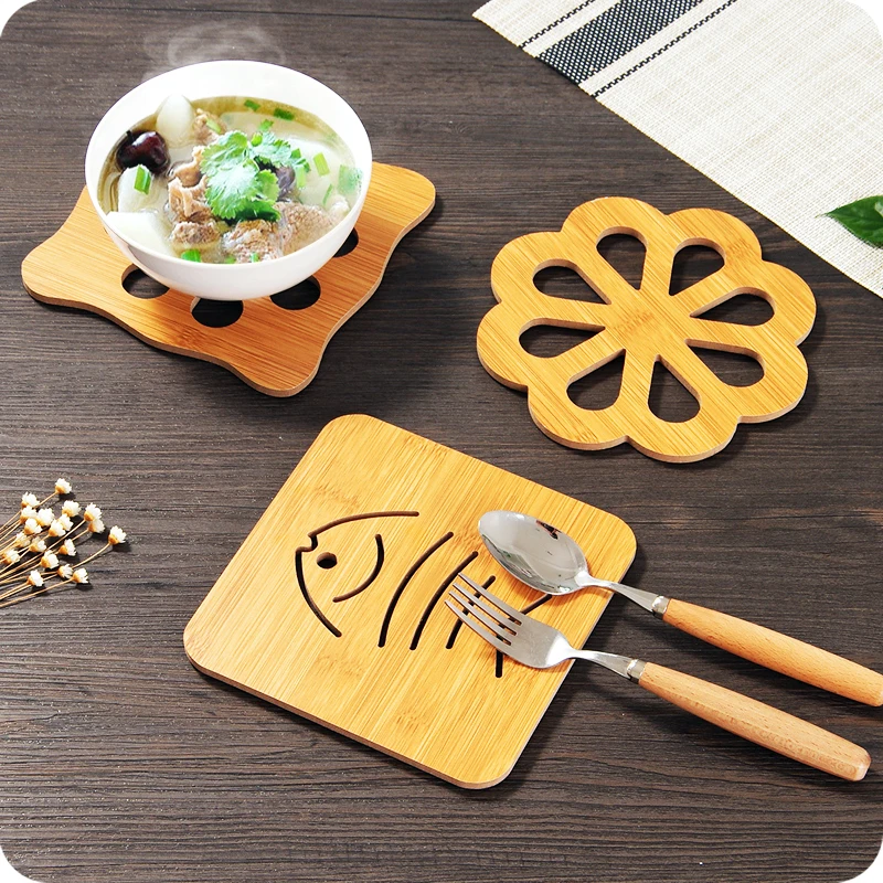 Анти-ожоги теплоизоляция коврик для стола натуральный бамбук - Цена: 