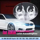 DRL 6000K белый комплект светодиодов глаза ангела DTM U Форма светильник Halo Кольцо для BMW E66 E65 Facelift 2006 2007 2008 с украшением в виде кристаллов ангельские глазки