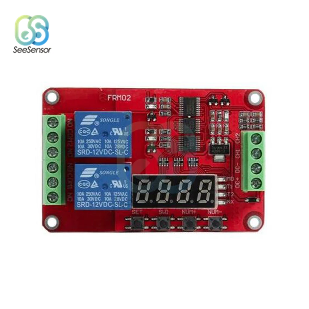 DC 5V 12V 24V светодиодный 2 канальный Многофункциональный релейный модуль Таймер