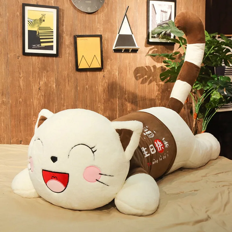 Милая плюшевая игрушка в виде кошки большой размер | Игрушки и хобби