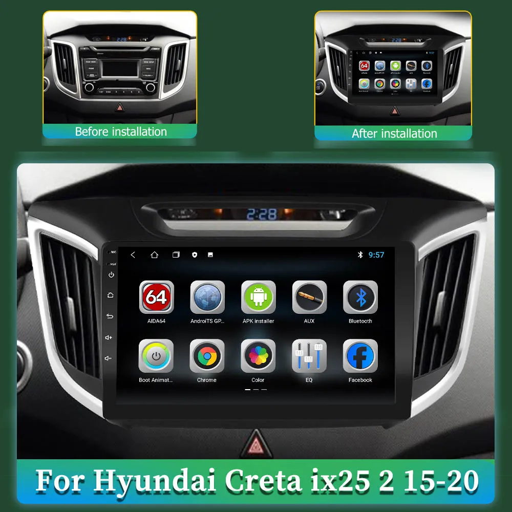 Для Hyundai Creta IX25 2015 2016 2017 2018 2019 2020 Android 10 0 DSP 8-ядерный автомобильный радиоприемник