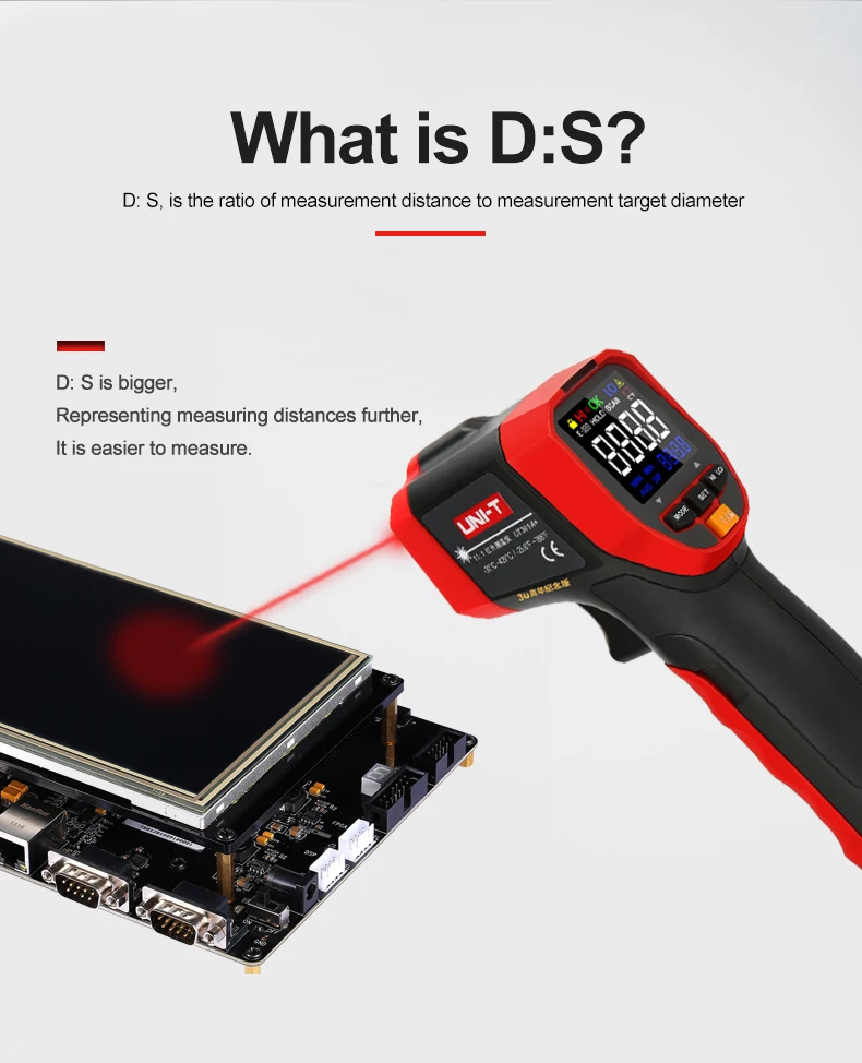 UNI-T UT301A+ UT301C+ инфракрасный термометр цифровой измеритель температуры Бесконтактный круг лазерный термометр Температурный пистолет