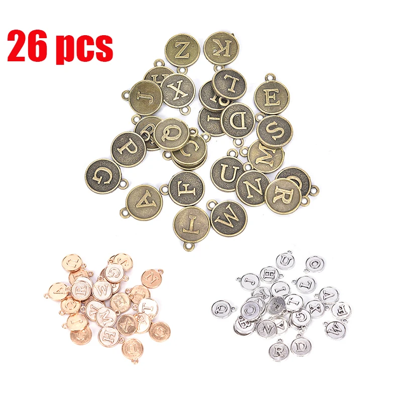 

26 Alphabet Letters A-Z DIY Crafts Jewelry Making Charms Pendents Findings