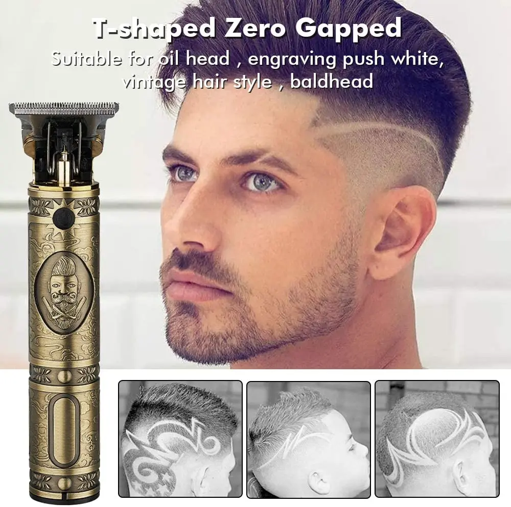 

USB Rechargeable T9 Baldheaded Hair Clipper Electric hair trimmer Cordless Shaver Trimmer 0mm Men Barber Hair Cutting GH19