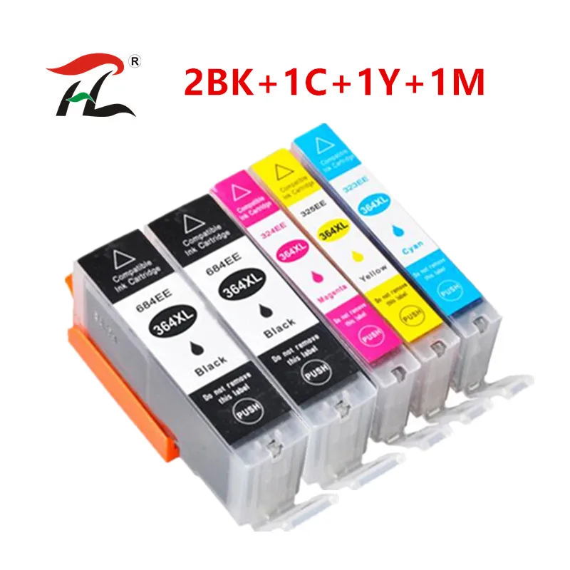 YLC 5PK 364XL совместимый чернильный картридж для HP364 XL Photosmart 5520 5524 6510 6520 7510 B109 B110 B209 B210
