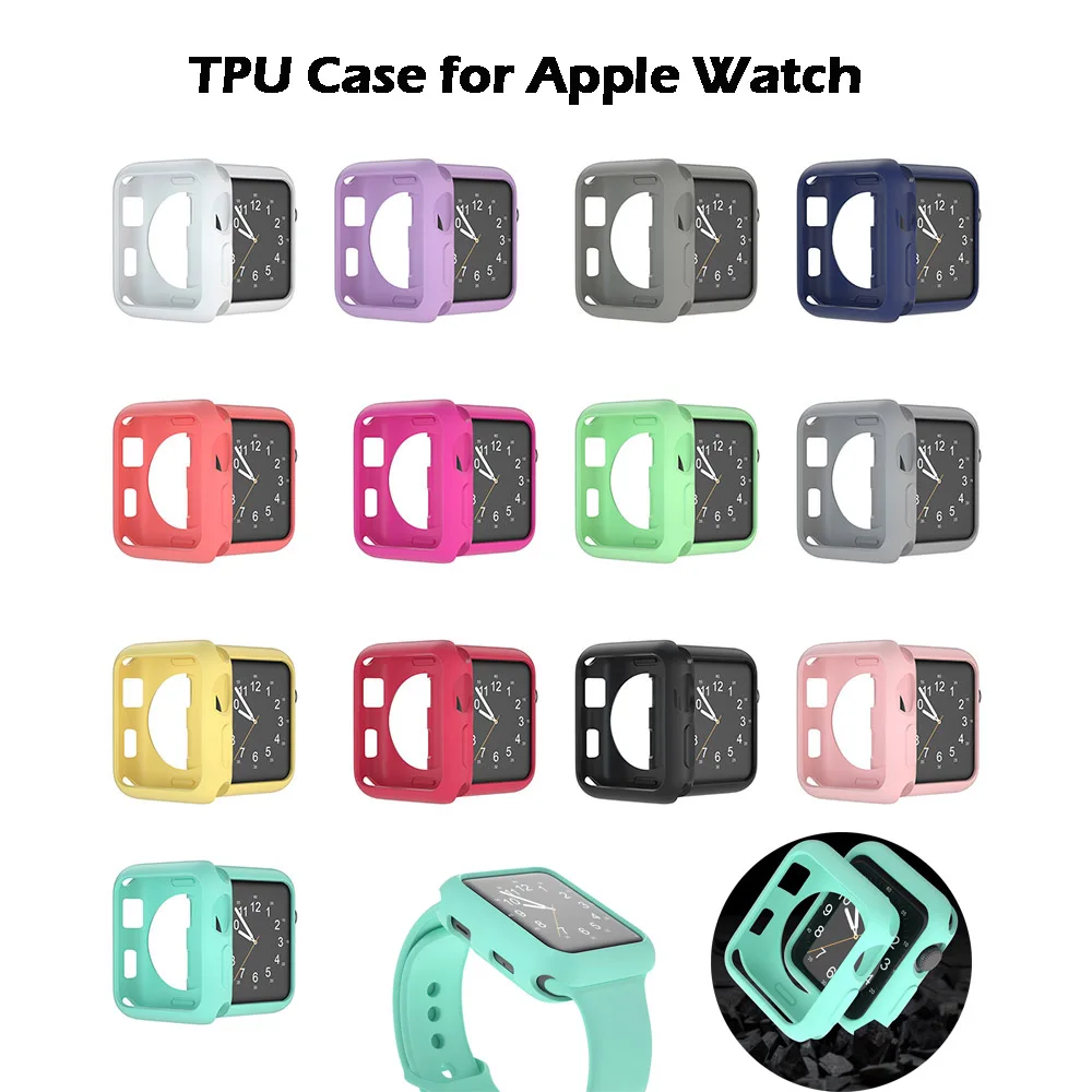 Чехол для часов Apple Watch series 3 2 1 band тонкий защитный чехол из ТПУ iWatch мягкий