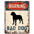 Предупредительные таблички с изображением плохой собаки, рустикальные шикарные металлические жестяные знаки, домашние дверные ворота, декоративный подарок