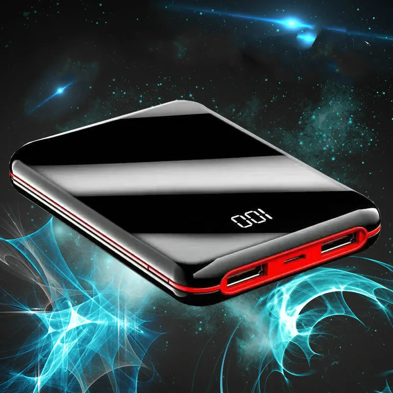 Внешний аккумулятор 10000 мАч с двумя usb портами для мобильных телефонов быстрая