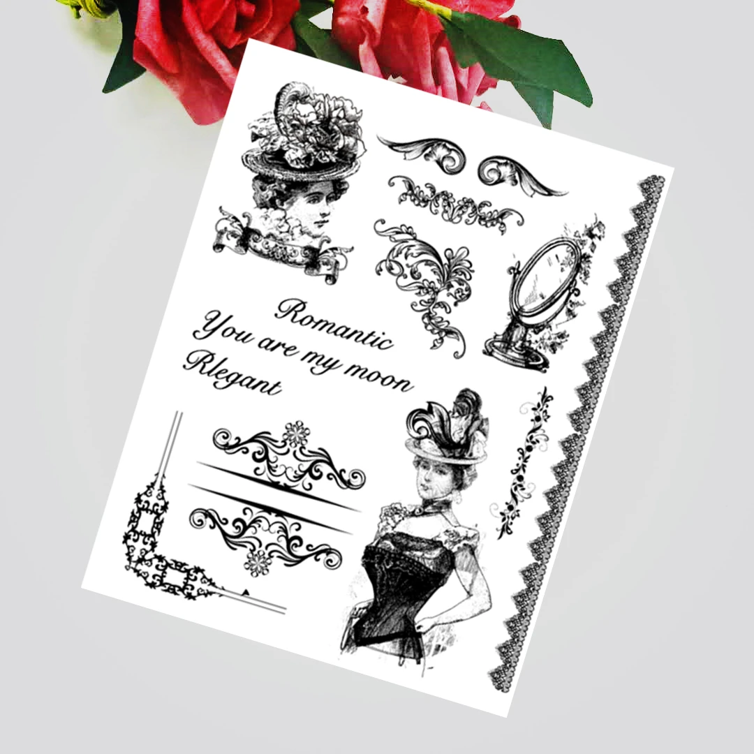 14x18 см бант-бабочка Женская прозрачная печать прозрачные наклейки силиконовый