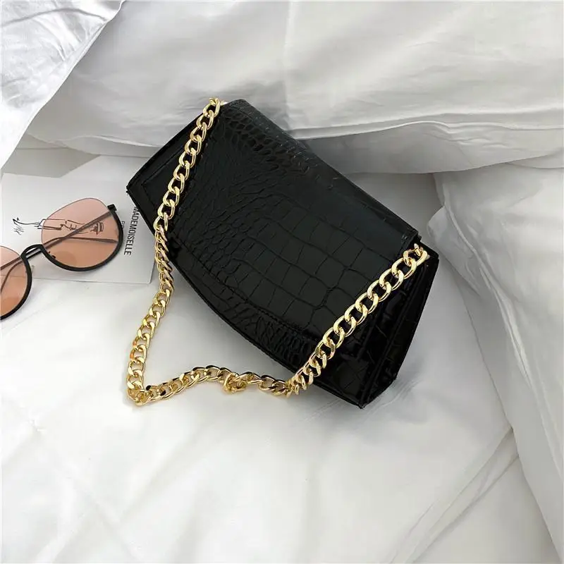 

Messenger Handbags Fashion Alligator Pattern Women Shoulder Bags Flap New PU Leather Casual Solid Color Crossbody Bags Bolsas