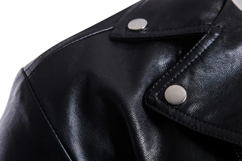 

Autumn Men Casual Diagonal Zipper PU Faux Leather Jackets Man Waterproof Black Biker Motorcycle Jacket Coat Plus Size 5XL